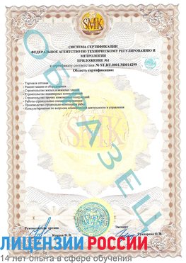 Образец сертификата соответствия (приложение) Владимир Сертификат ISO 14001